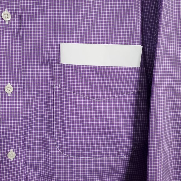 LRL Ralph Lauren Mens Size 16.5 32/33 Shirt Slim Fit Non-Iron 100% Cotton Purple - Picture 6 of 8